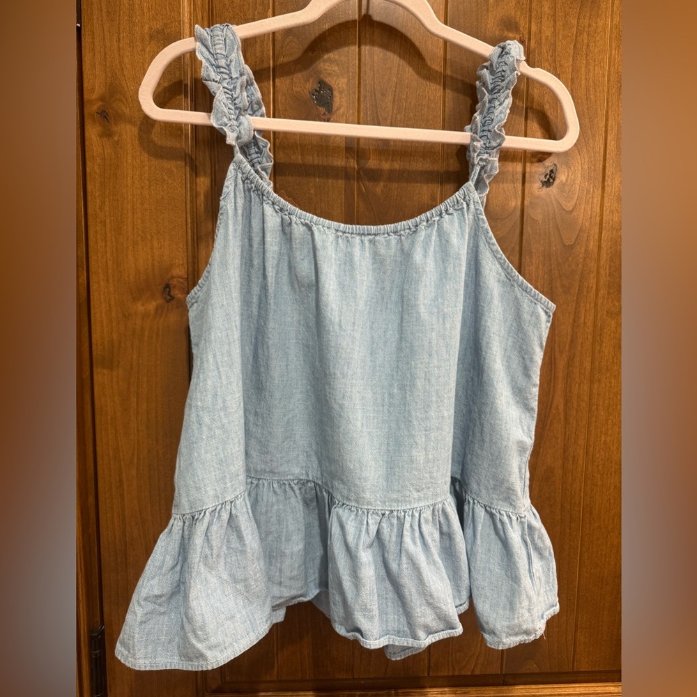 Madewell Blue Denim Sleeveless Top
